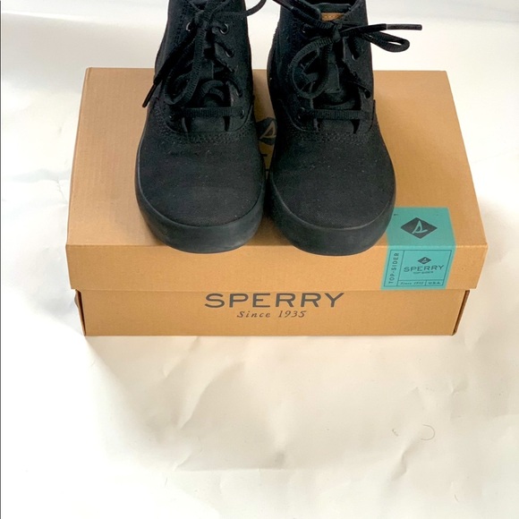 Sperry SP-Wahoo Mid Black Kids Size 13 M - Picture 1 of 8